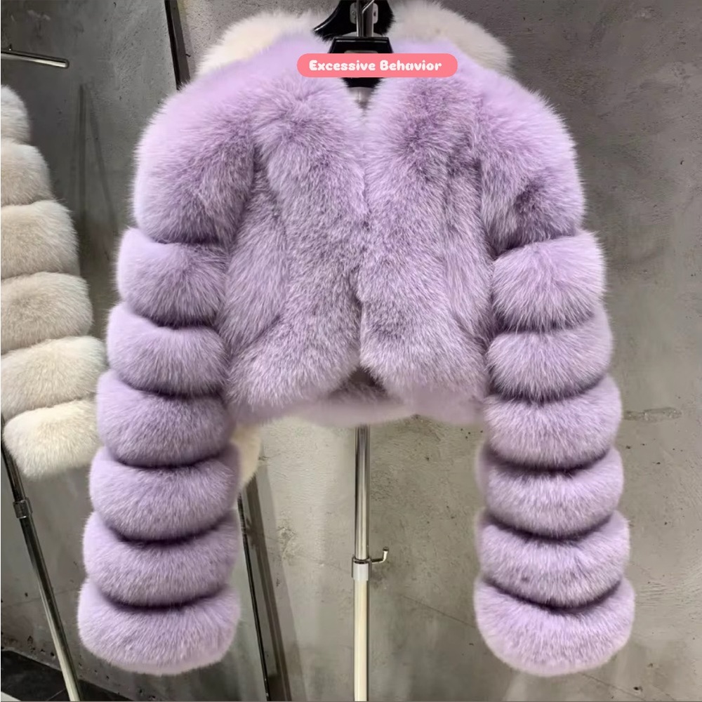 Gorgeous Cropped Real Fox Fur Coat – Stylish, Cozy, and Totally Insta-Worthy!